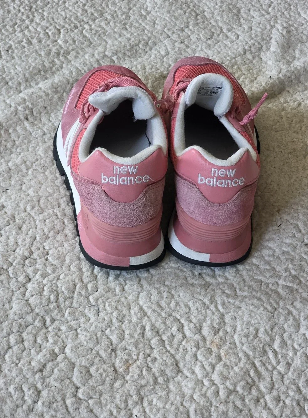 New Balance 574 Pink Suede Mesh Sneakers Men's Size 9.5 D Shoes ML574DGF EUC